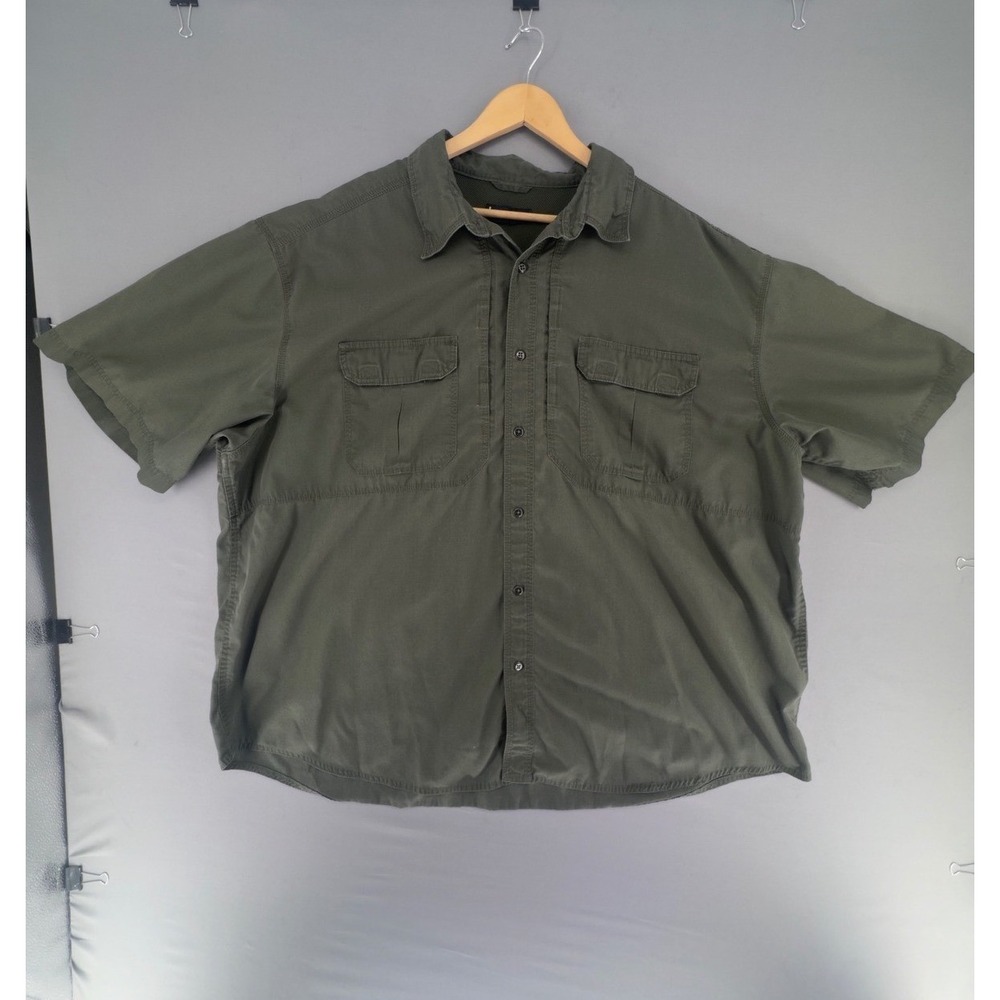 5.11 Tactical Series Mens 3XL Short Sleeve Ripstop Shirt Olive Green Ventilated